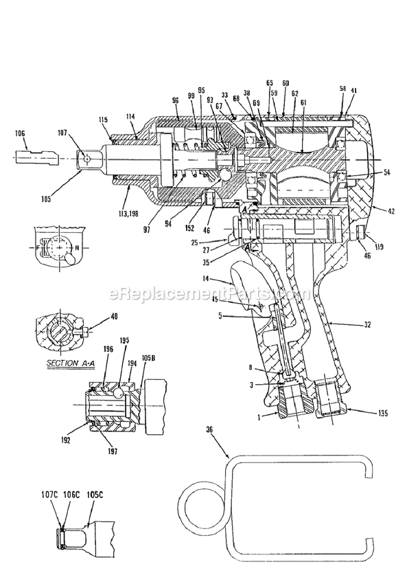 Chicago Pneumatic CP6041HABAR Air Impact Wrench Power Tool Section 1 Diagram
